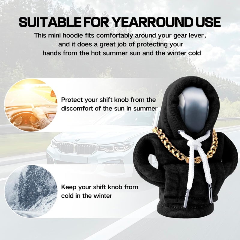 PLALEI Gear Shift Hoodie, Funny Car Gear Shift Cover, Cute Car Shift Knob Hoodie, Automotive Interior Accessories, Universal Fit Knob Cover Gift (Black) - Image 5